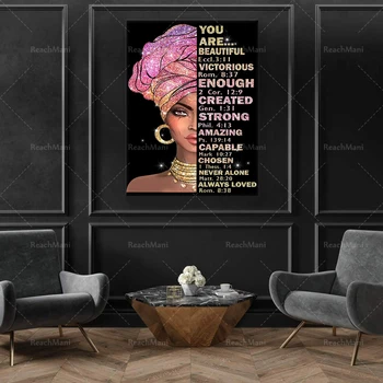 Menina Negra Magia Cartaz - Preto-Menina Você É Linda Vitorioso Suficiente Criou Fortes Incrível Poster, Rainha Negra Cartaz