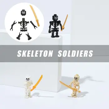 Esqueleto Soldados De Blocos De Construção De Bonecos Ninja Ossos Minifiguras Exército Esqueleto Do Corpo De