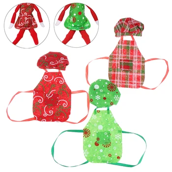 Christmas Elf Boneca, Boneco De Gingerbread Man Roupas Tapa-Olho Cozinhar Chapéu Máscara Do Traje Roupa De Boneca Do Bebê De Acessórios De Presente De Aniversário