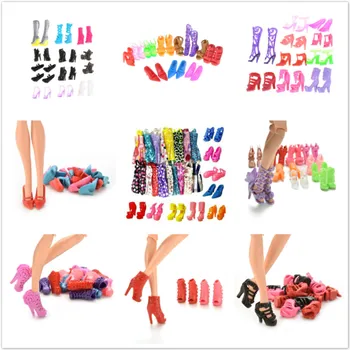 Moda Fixo Estilos de 10 Pares de Sapatos de Boneca Curativo Arco Sandálias de Salto Alto para a Menina Bonecas Acessórios Crianças Brinquedos de DIY