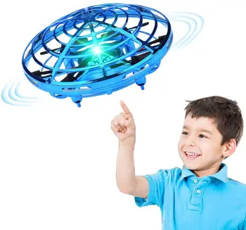 1Pc Mini UFO RC Drone Infravermelho de Detecção de Indução de Helicóptero Modelo de Controle Remoto Elétricos de Aeronaves Início Disco voador para crianças