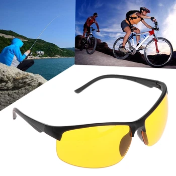 Noite De Óculos De Visão Pesca De Bicicleta Viagem De Escalada Ao Ar Livre Óculos De Sol Amarelo De Protecção Da Lente Da Unisex Pesca Óculos