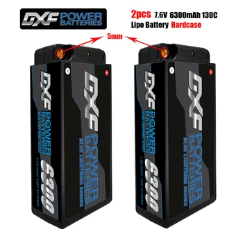 DXF Bateria Lipo 2S Shorty 7.6 V 6300mah 130C 260C 4mm 5mm de Grafeno Bala Competição de Curta-Pack para o RC 1/10 Buggy Off-Road do Carro