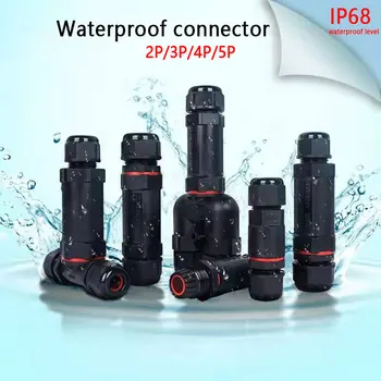 IP68 Waterproof a Montagem de conectores Tipo de Fio E Cabo Conector Rápido 2/3/4/5PIN de Iluminação LED Exterior Selado Conector de 1PCS