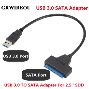 USB, SATA 3 Cabo Sata Para USB 3.0 Adaptador de ATÉ 6 Gb / s Suporte de 2,5 Polegadas Externo disco Rígido SSD 22 Pinos Sata III Dropshipping