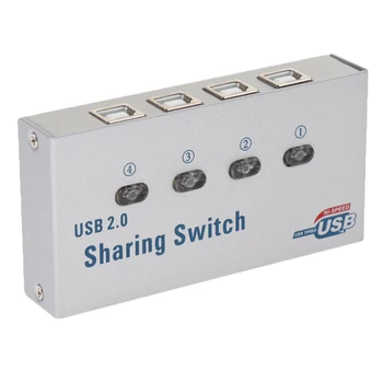 USB 2.0 Automático de Compartilhamento de Seletores Switch KVM 4 portas HUB Para PC Scanner Impressora