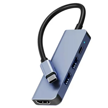 C-HDMI compatível com USB2.0 Multifuncional Quatro-em-um HUB Adaptador de PD Carregamento de Metal Portátil Hub Dropshipping