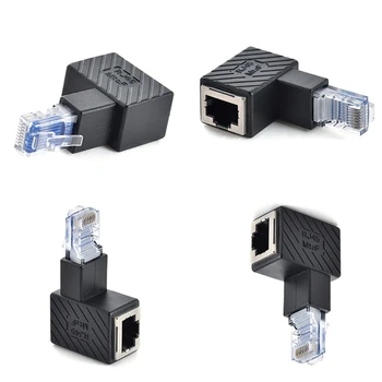 E65A de 90 Graus LAN Ethernet RJ45 Macho e Fêmea Direita/ Esquerda / Cima /Baixo/ Ângulo de Rede