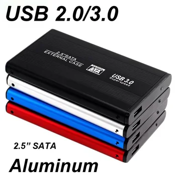 USB 3.0/2.0 2.5 Polegadas Unidade de disco Rígido do Compartimento de Disco HDD Externo Caixa de Caso de Alumínio Caddy 2.5