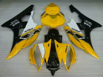 Moldagem por injeção kit de carenagem da Yamaha R6 06 07 amarelo preto carroçaria carenagens conjunto YZF 2006 2007 YT03