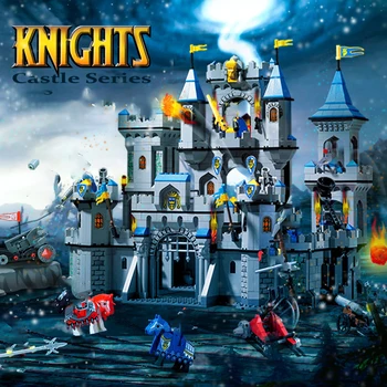 Moc Iluminar Rei Leão Castelo De Cavaleiros Tijolos Diy Criativo De Guerra Militar Blocos De Construção De Brinquedos Para As Crianças Presentes De Natal