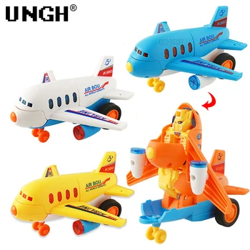 UNGH 4pcs/Set Inercial Deformação de Avião, Uma Etapa de Transformação Robô Veículo de Transporte de Brinquedos para Crianças de Presente