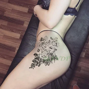Impermeável da Etiqueta Temporária Tatuagem de Pássaro Flor Rosa falso tatto flash Legal tatoo tatouage temporaire arte do corpo para a menina mulheres homens