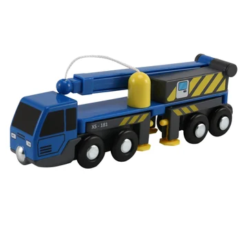 Multifuncional de Trem de Brinquedo do Conjunto de Acessórios Mini Guindaste do Caminhão de Brinquedo Vheicles Crianças Brinquedo Compatível com os Trilhos de Madeira Ferroviária