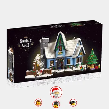 1445PCS Natal Gingerbread House Papai Noel Amigos Aldeia de Inverno Ajuste 10293 10267 Blocos de Construção de Brinquedos de Presente Garoto Gift Set