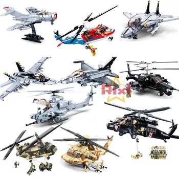 A primeira guerra mundial, o AH-1Z VIPER Helicóptero Militar Blocos de Construção NOS Lutador do Avião de Transporte do Modelo de Tijolos de Brinquedos Para o Menino Crianças de Presente de Natal