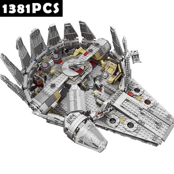 1381Pcs MOC Millennium Falcon Planeta-Nave Bloco de Construção Compatível Com 75105 05007-Aviões Modelo BrickToys