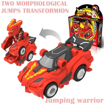 Gritando pulando guerreiro transformação carro de guerra adesivos Puxar para trás do carro de esportes besta Mech robô crianças menino menina brinquedos do bebê