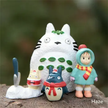 4pcs/set Anime Ghibli Meu Vizinho Totoro Natal Ver. Modelo Figura De Brinquedo Sem Caixa
