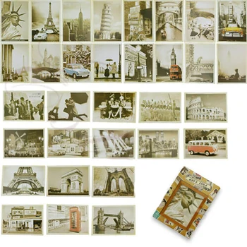 32pcs Clássico Famoso Europa Edifício de Estilo Vintage de Memória cartão Postal Conjunto de Cartões Cartões-Presente de Natal-Postais