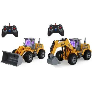 Nova Escavadeira de 5 Canais Menino de Controle Remoto de Engenharia de Veículo Bulldozer Trator pá modelo de Brinquedos para as Crianças Rapazes Brinquedo