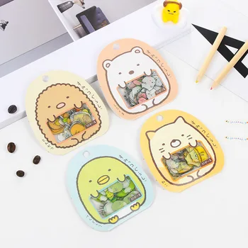 50 peças/ saco de DIY Bonito dos desenhos animados Kawaii PVC Adesivos de Gato Adorável Urso Adesivo Para o Diário de Decoração Frete Grátis