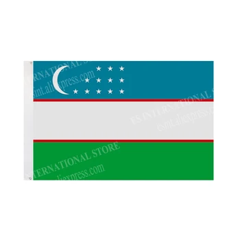 Uzbequistão Bandeira Nacional Poliéster Banner Voar 90*150cm 3*5 metros Bandeira em Todo O Mundo em todo o Mundo ao ar livre