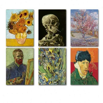 Van Gogh Famosa Arte de Parede Pinturas em Tela, Reproduções Cabeça de um Esqueleto com uma Queimadura de Cigarro Decorativos de Lona Imprime