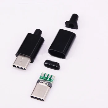 5pcs/2pcs TIPO-C Mirco USB 3.1 Plug conector Macho Com PCB 24pin soldagem de Dados de interface de linha de DIY cabo de dados acessórios