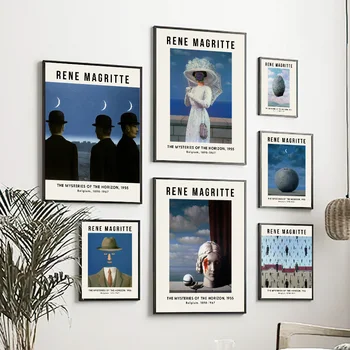 René Magritte Surrealismo Exposição De Parede Pop Art Tela De Pintura Nórdica, Cartazes E Estampas De Parede Fotos De Decoração De Sala De Estar