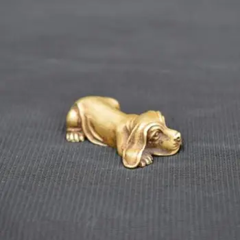 Para Colecionadores Chineses De Bronze Esculpido Zodíaco Animal Cão Requintado Pequeno Pingente De Estátuas