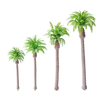 10pcs Ho Escala Modelo de Árvore de Palma Artificial de Coco Paisagem Ferroviária estrada de ferro de Praia à beira-Mar DIY Layout Paisagem em Miniatura