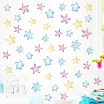 Estrelas coloridas DIY Removível, Auto-adesivo Adesivos de Parede para Crianças Boom Viveiro de Quarto, jardim de Infância Adesivos de Decoração a Decoração da Arte