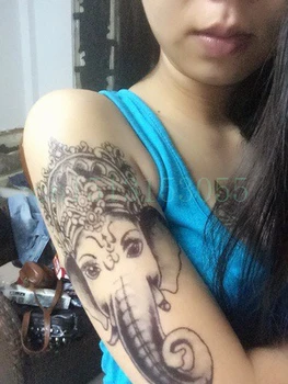 Impermeável da Etiqueta Temporária Tatuagem de tamanho grande elefante Ganesha tatuagens tatto adesivos flash tatoo falsas tatuagens para as mulheres, menina