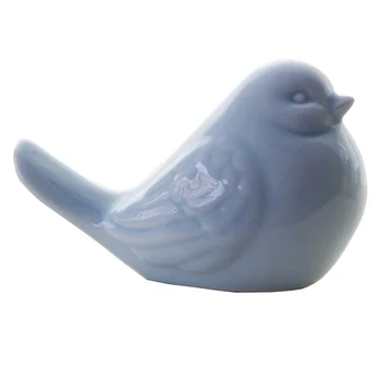 Cerâmica Azul Pássaro Estatueta De Decoração De Casa De Acentos Pássaro Figura Enfeites Decoração